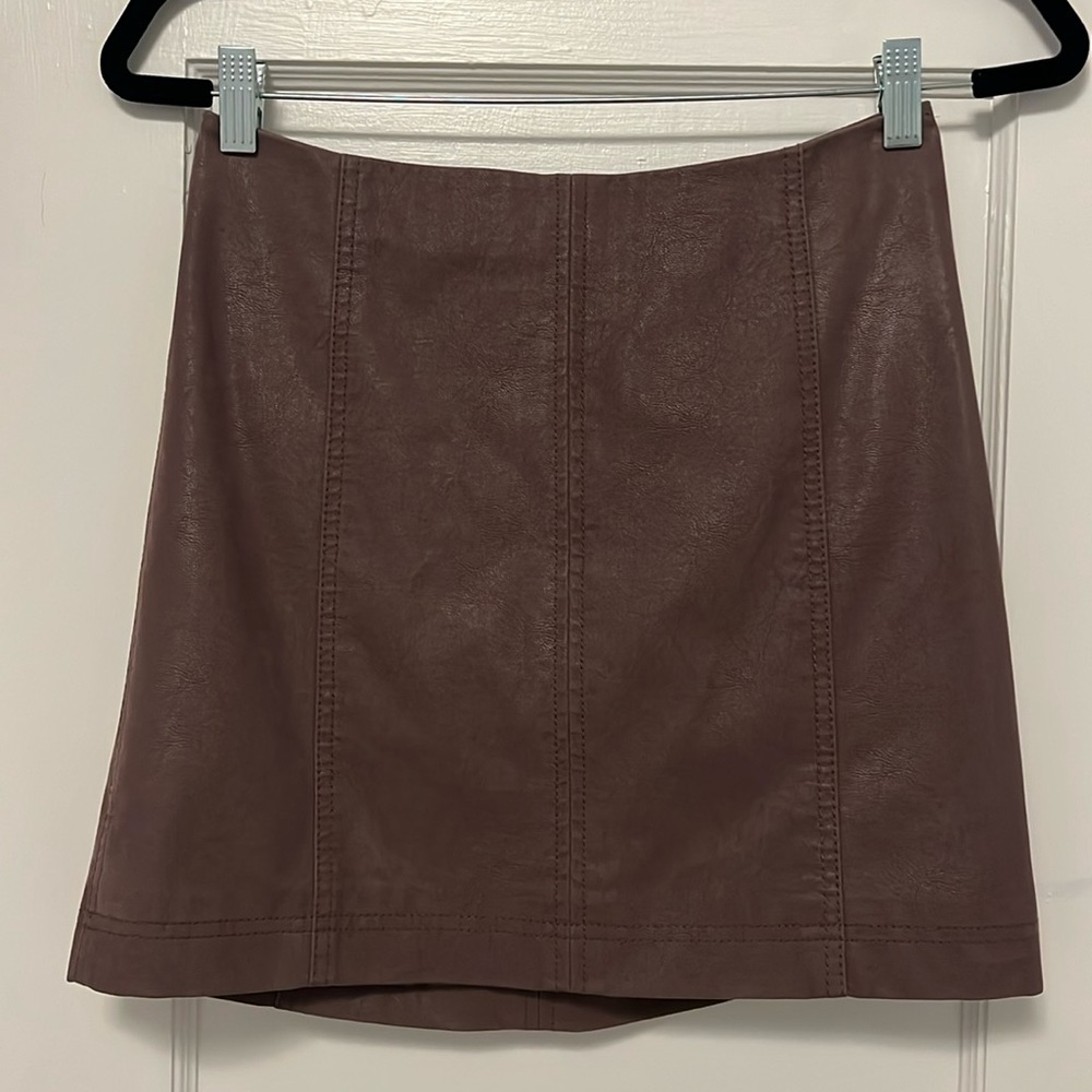 Free People faux leather skirt